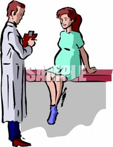231x300 A Pregnant Woman At A Checkup Clipart Image