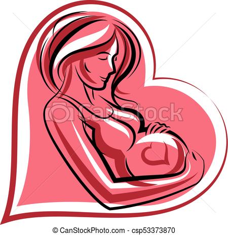 450x463 Beautiful Pregnant Female Body Silhouette Surrounded By Vectors