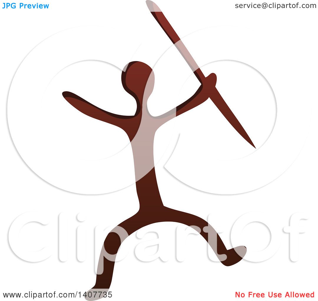1080x1024 Clipart Of A Prehistoric Caveman Holding A Spear Petroglyph