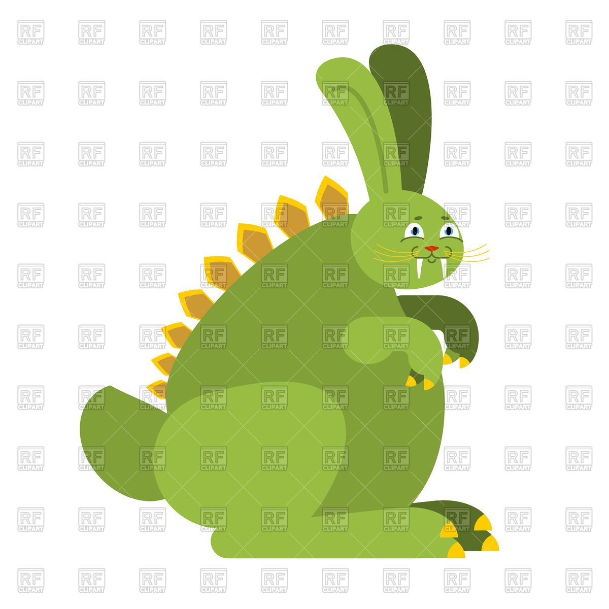 1200x1200 Prehistoric Rabbit Dinosaur. Raptor Hare Monster Royalty Free