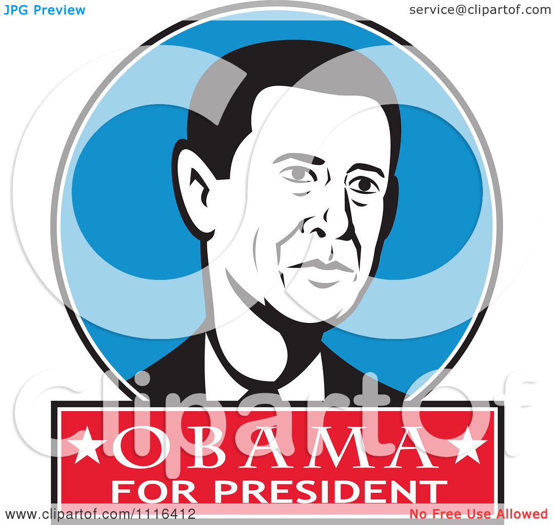 1080x1024 Clipart Retro President Barack Obama Portrait In A Blue Circle