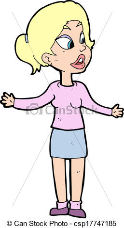 257x470 Cartoon Pretty Woman Explaining Something Vector