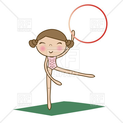 400x400 Pretty Little Girl Doing Gymnastics Using Hoop Over White On