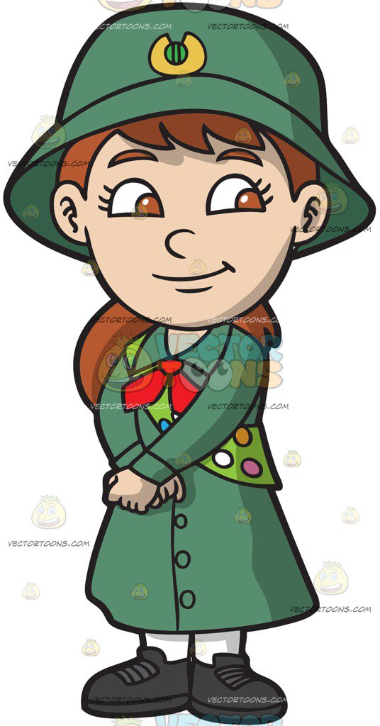 536x1024 A Pretty Girl Scout Cartoon Clipart Vector Toons
