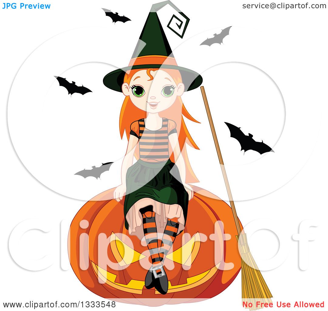1080x1024 Clipart Of A Cute Red Haired White Witch Girl Sitting On A Giant