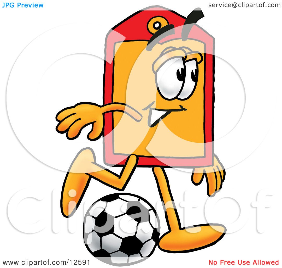 1080x1024 Clipart Picture Of Price Tag Mascot Cartoon Character Kicking