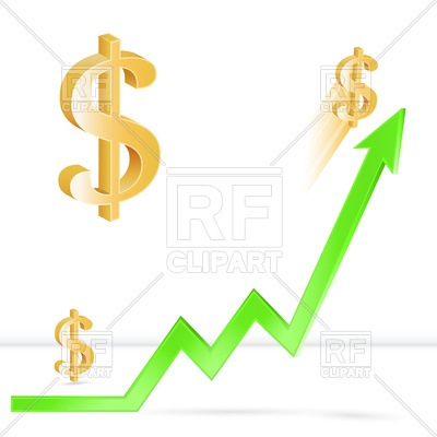400x400 Dollar Price Up, Growth Of Dollar Exchange Rate Royalty Free