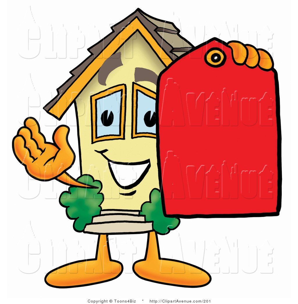 1024x1044 Avenue Clipart Of A Home Mascot Cartoon Character Holding A Red