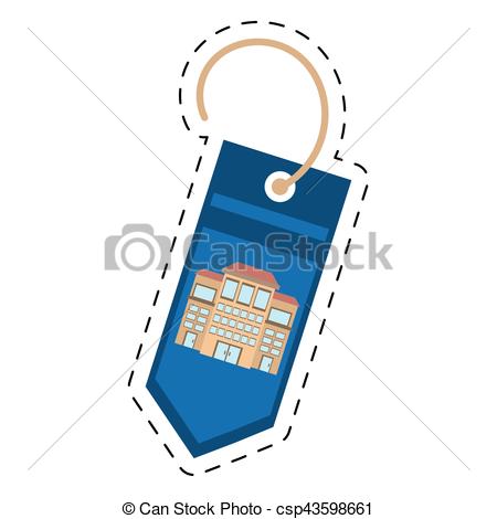 450x470 Blue Tag Price Bulilding Property Cut Line Vector Clip Art