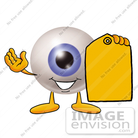 450x450 Cliprt Graphic Of Blue Eyeball Cartoon Character Holding
