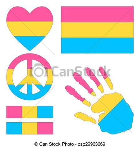 450x470 Pansexual Pride Design Elements. Pansexual Pride Flag, Clip Art