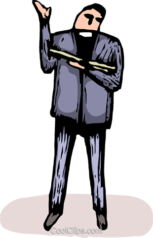 310x480 Priest Preaching From The Bible Royalty Free Vector Clip Art