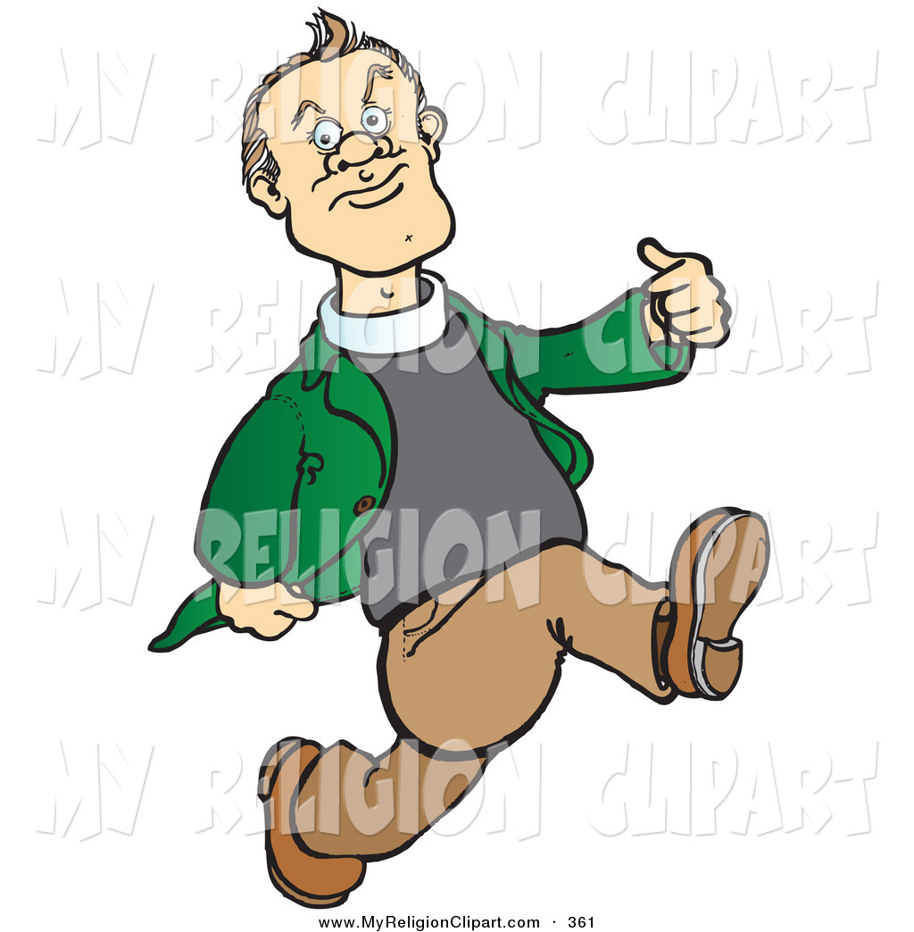 1024x1044 Religion Clip Art Of A Caucasian Vicar Priest Running And Glancing
