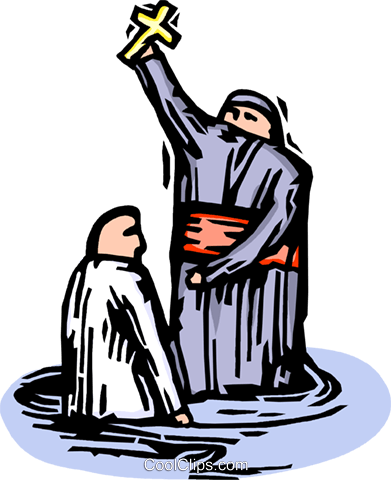 391x480 Priest Performing A Baptism Royalty Free Vector Clip Art