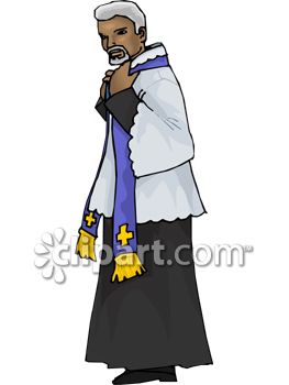 263x350 African American Priest Wearing The Sacraments Clip Art