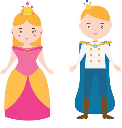 407x424 Cartoon Princess And Prince Boy, Girl In Carnival Outfit Premium