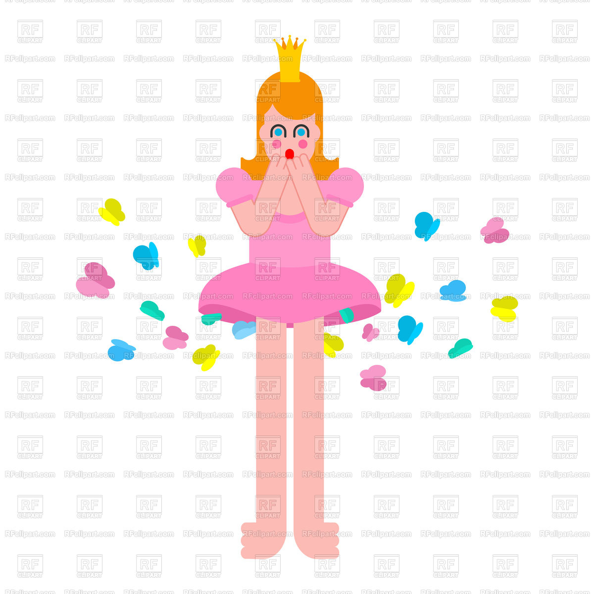 1200x1200 Princess Farts With Butterfly. Woman Farting. Royalty Free Vector