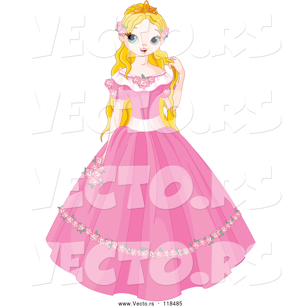 1024x1044 Vector Of A Young Cartoon Fairy Tale Princess In A Pink Dress By