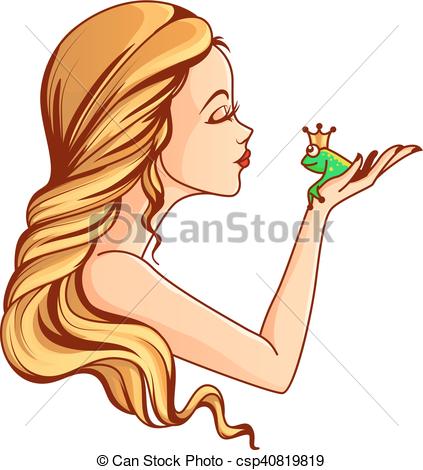 423x470 Princess And Frog Illustration Vector Clip Art