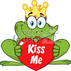 300x300 Royalty Free 10662 Royalty Free Rf Clipart Cute Princess Frog