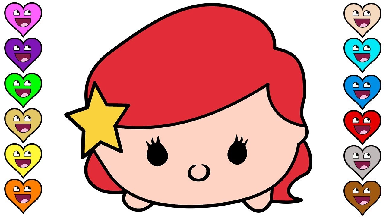 1280x720 Tsum Tsum Disney Princess Ariel Drawing And Coloring Amp How To Draw