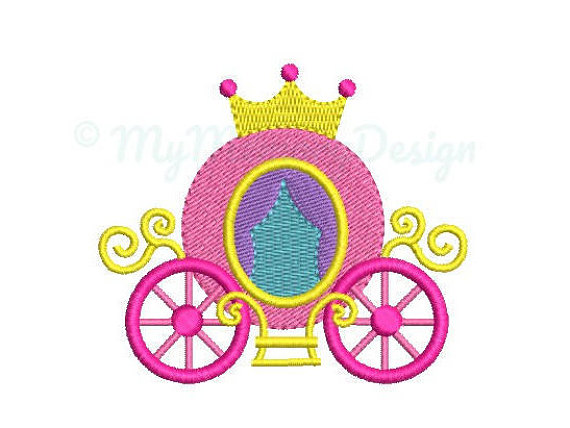 570x428 Princess Carriage Embroidery Design