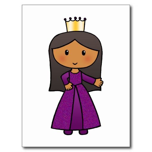 512x512 Cartoon Clip Art Cute Princess With Tiara Postcard Cartoon
