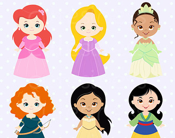 340x270 Cute Princess Clipart Set 1 Instant Download Png File 300