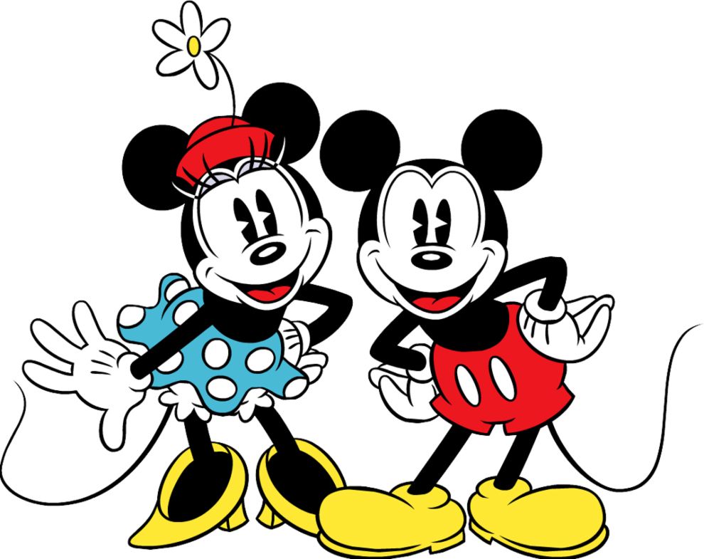 990x785 Vintage mickey and minnie mouse clip art Stampa Disegno Di