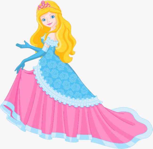 650x632 The Princess In A Long Dress, Princess, Beautiful, Cartoon Png