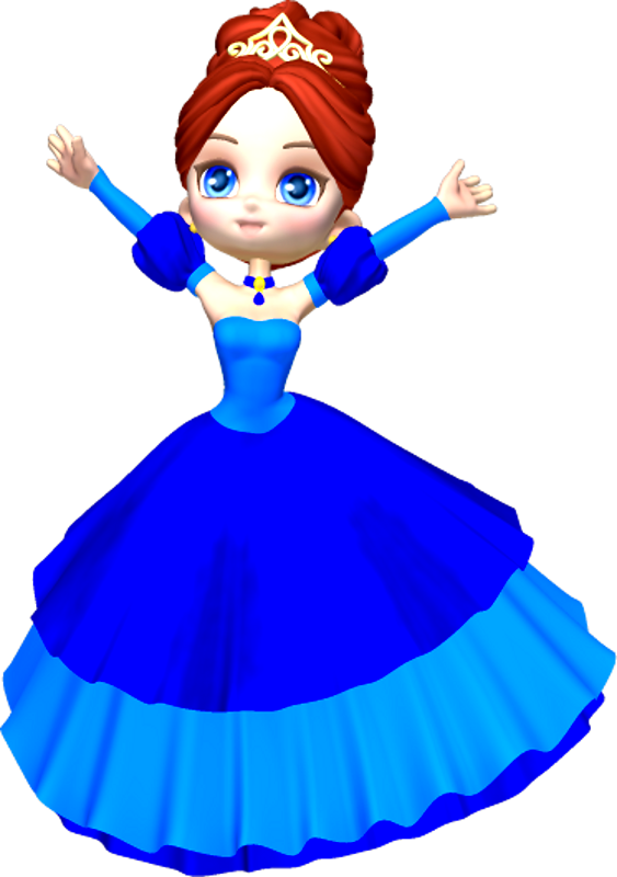 563x800 Princess In Blue Clipart