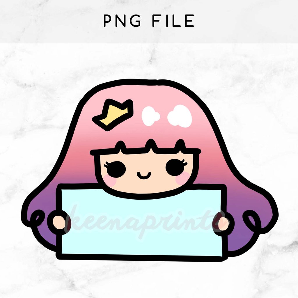 1024x1024 Pastel Princess Pre Made Chibi Printable Clip Art Keenaprints