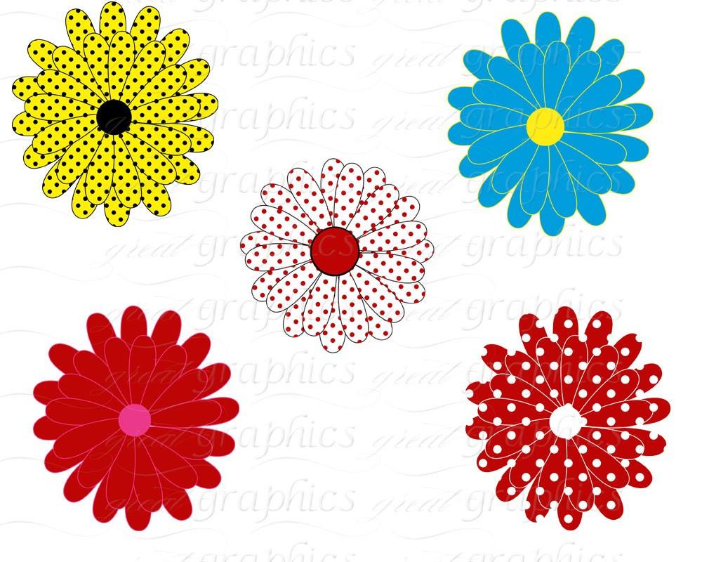 1000x800 Flower Digital Clip Art Flower Clipart Printable Daisy Clipart