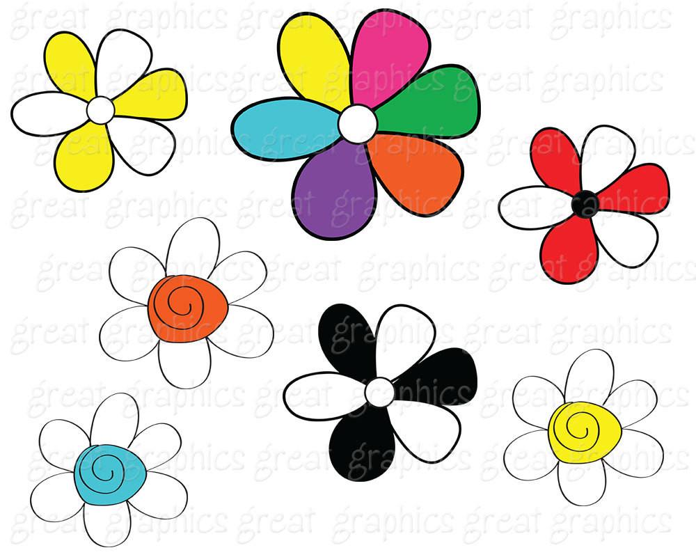 1000x800 Clip Art Flower, Digital Flower Clipart, Flower Digital Clip Art