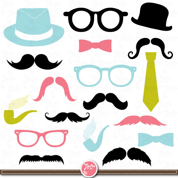600x600 Mustaches Clip Art,spectacles, Photo Booth Printables,tie, Best