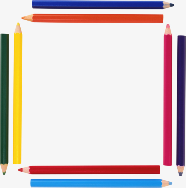 650x657 Color Pencil Border, Pencil, Lead, Hexagonal Prism Png Image