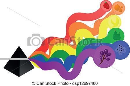 450x298 Fruit Light. Vector Illustration Of A Newton Prism Emitting