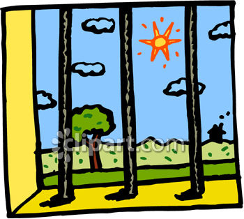 350x314 Clip Art Picture Of View Of The Outside Through Jail Bars