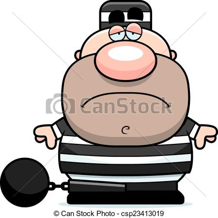 450x450 Cartoon Sad Prisoner. A Cartoon Illustration Of A Prisoner