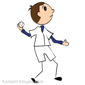 300x300 Clip Art Of A Professional Baseball Player Stick Figure