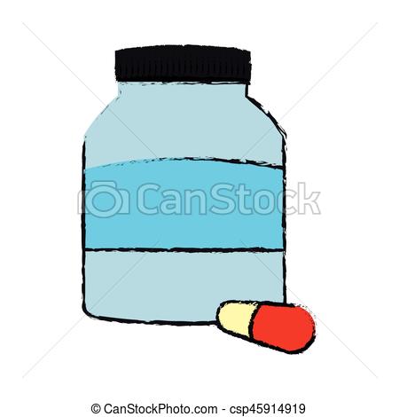 450x470 Protein Bottle Icon Over White Background. Vector Vector Clip