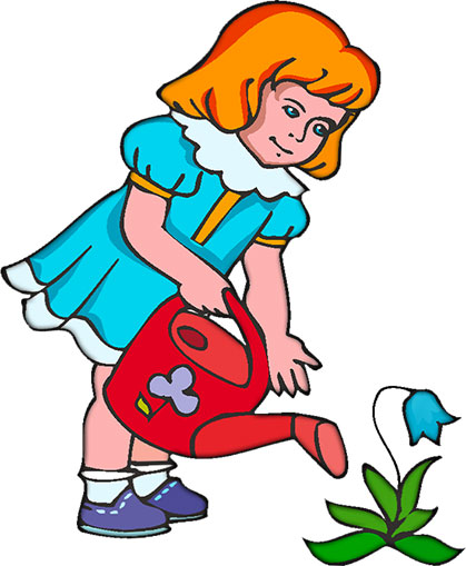 419x509 Man Watering Flowers Clipart