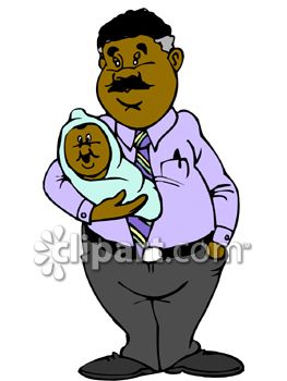 263x350 Royalty Free Clipart Image Proud Black Dad Holding His Baby