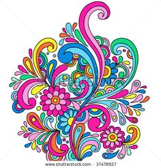 236x246 Clipart Vector Of Sketchy Doodle Flowers And Vines