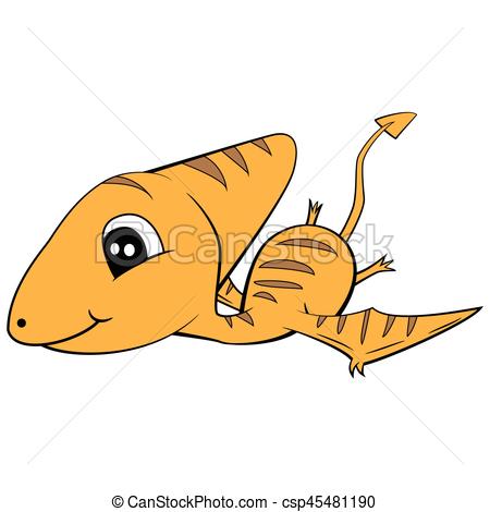 450x470 Illustration Of Cute Cartoon Of Baby Pterodactyl Dinosaur Eps