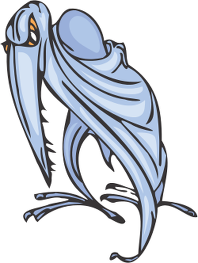 400x531 Blue Pteranodon With Folded Wings