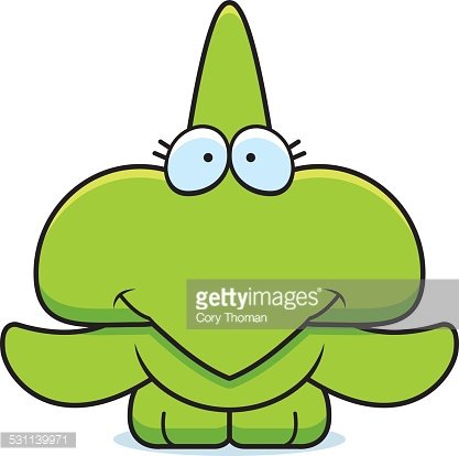 417x414 Cartoon Pterodactyl Smiling Premium Clipart