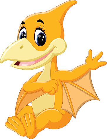 364x475 Cute Pterodactyl Cartoon Premium Clipart