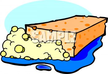 350x242 Picture Of A Sponge With Bubbles In A Puddle Of Water In A Vector