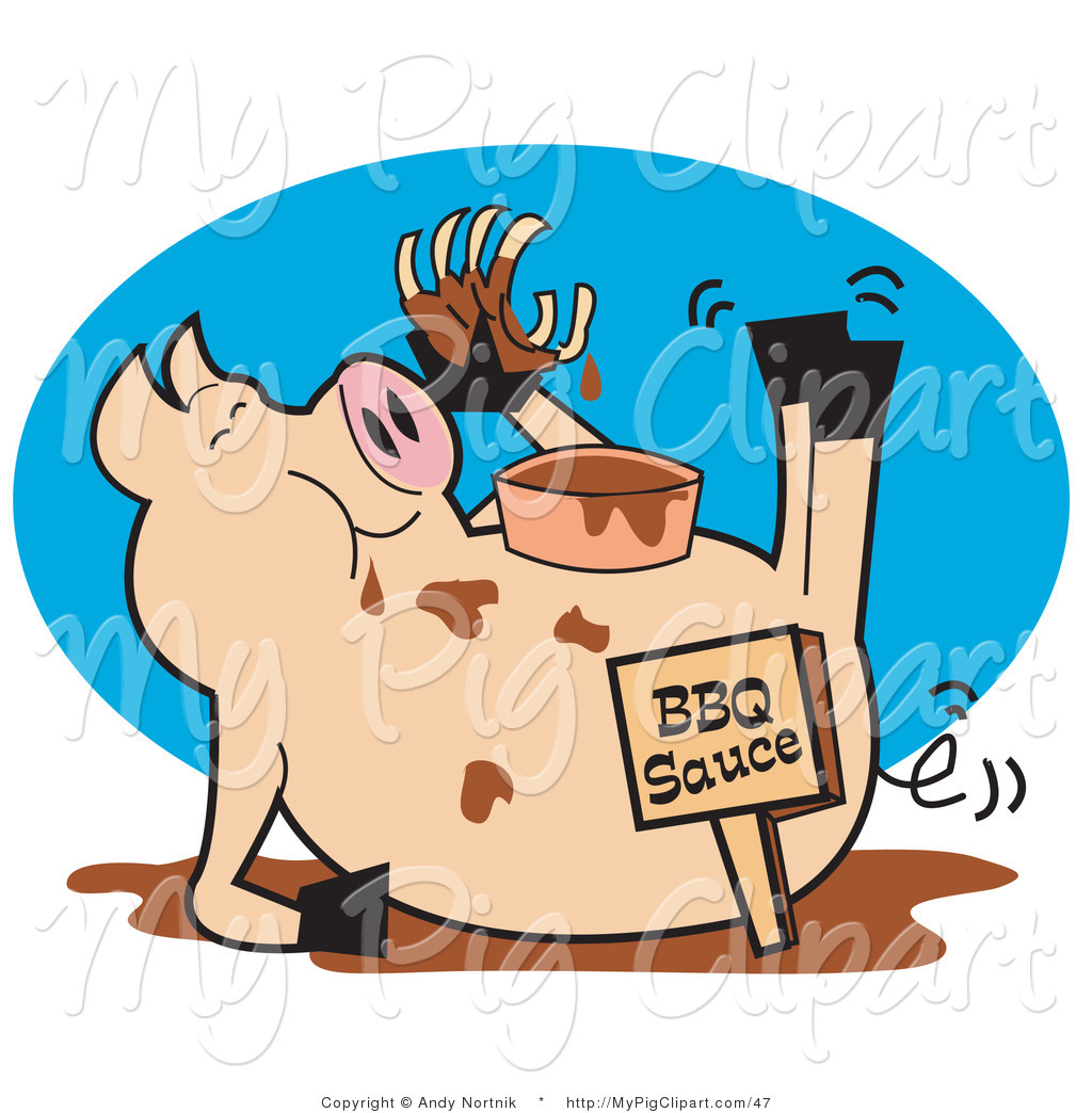 1024x1044 Vector Swine Clipart Of A Pig Eating Ribs In A Mud Puddle By Andy